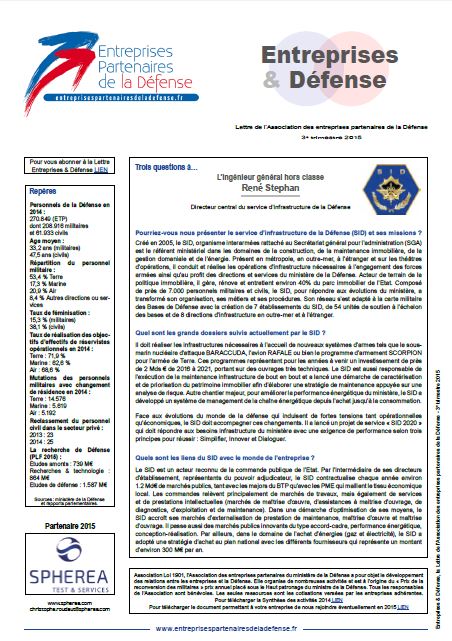 Entreprises et Defense 3e trimestre 2015